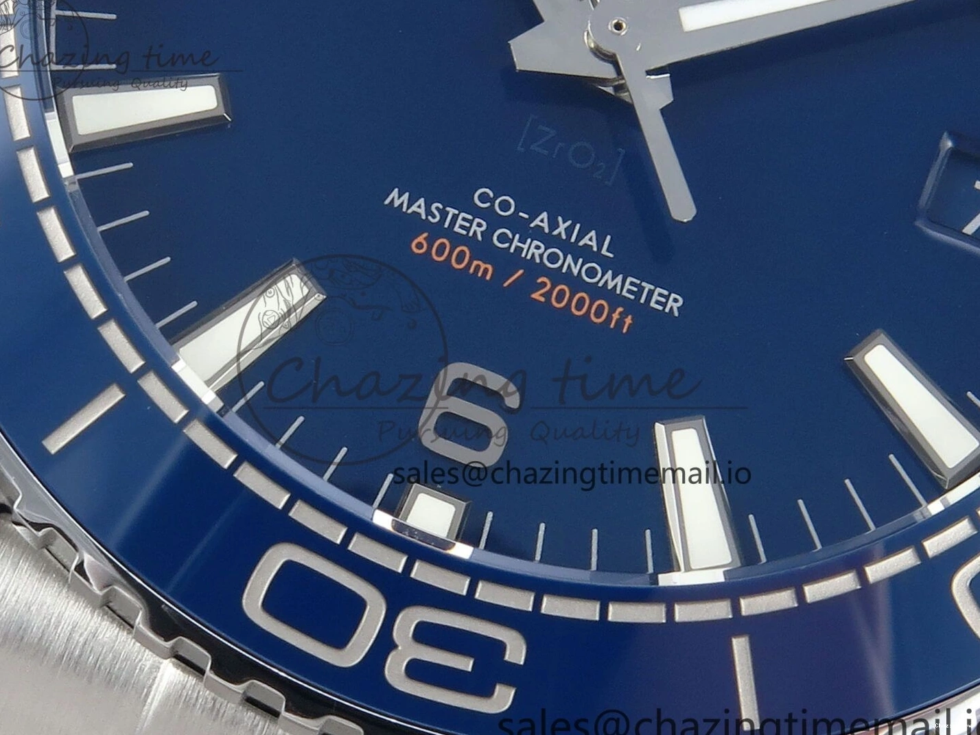 0425 Neat Seamaster Planet Ocean 600M 43.5mm SS SCF 1:1 Best Edition Blue Dial on SS Bracelet A8900 Super Clone 7684